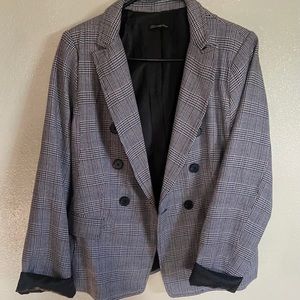 Grey plaid blazer